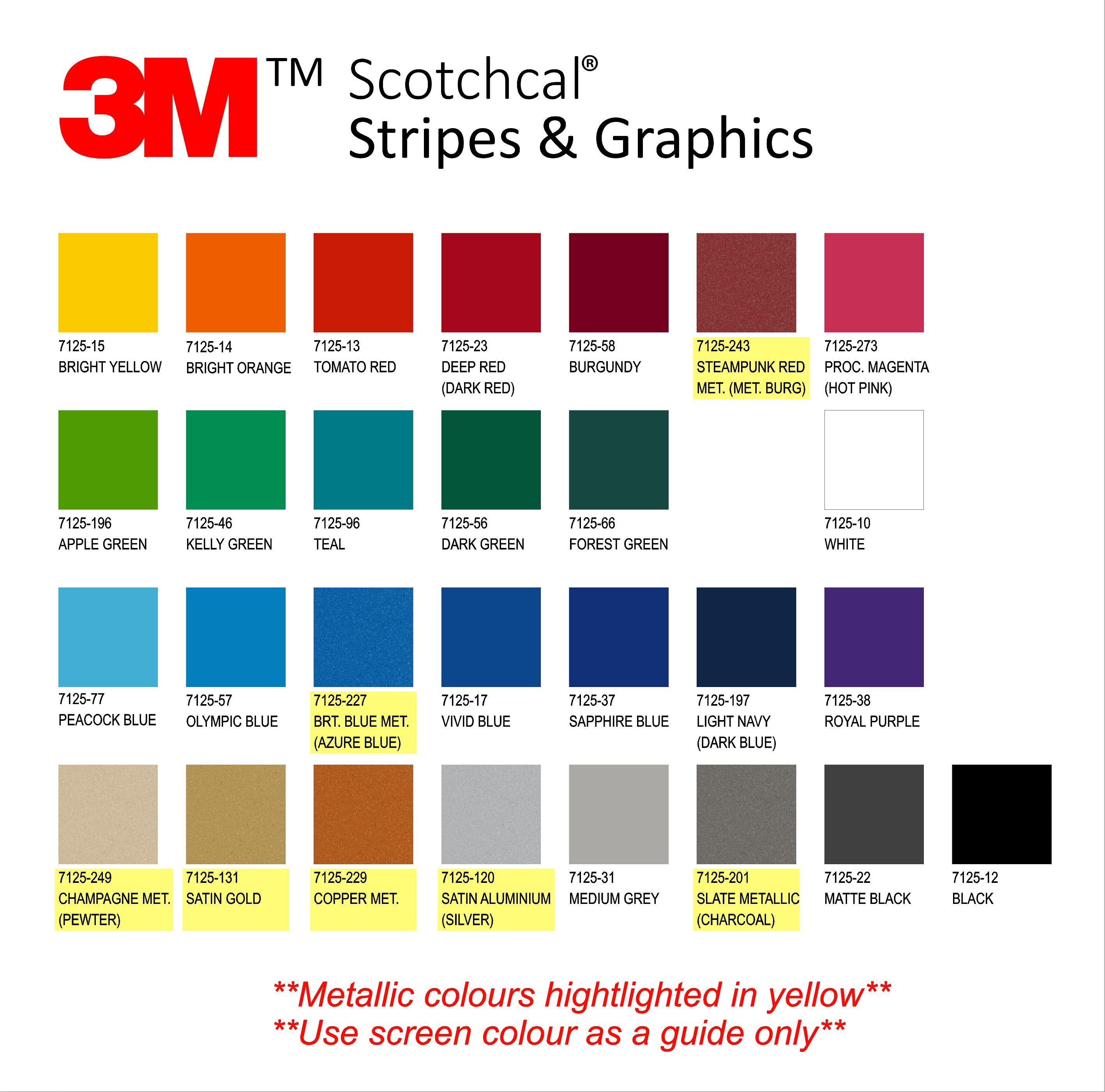 3M boat stripe color chart