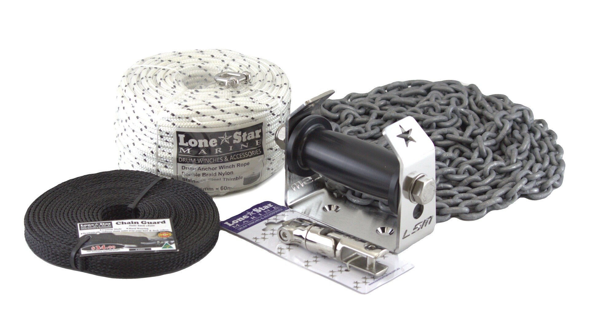 GX1 6mm Combo - Lone Star Marine Boat Anchor Winch for boats up to 6 meters
