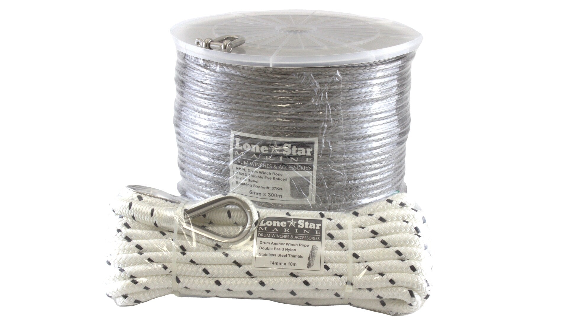 High Strength Rope for Lone Star Marine GX4 Anchor Winches HS6x300 -GX4