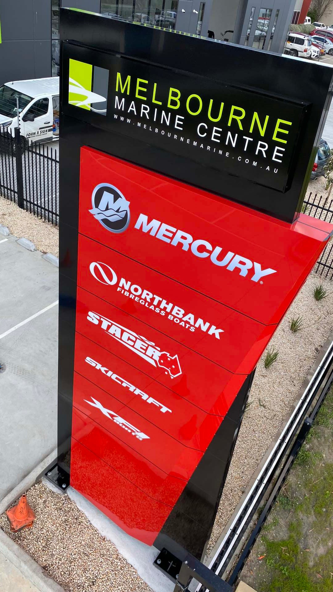 illuminated pylon sign