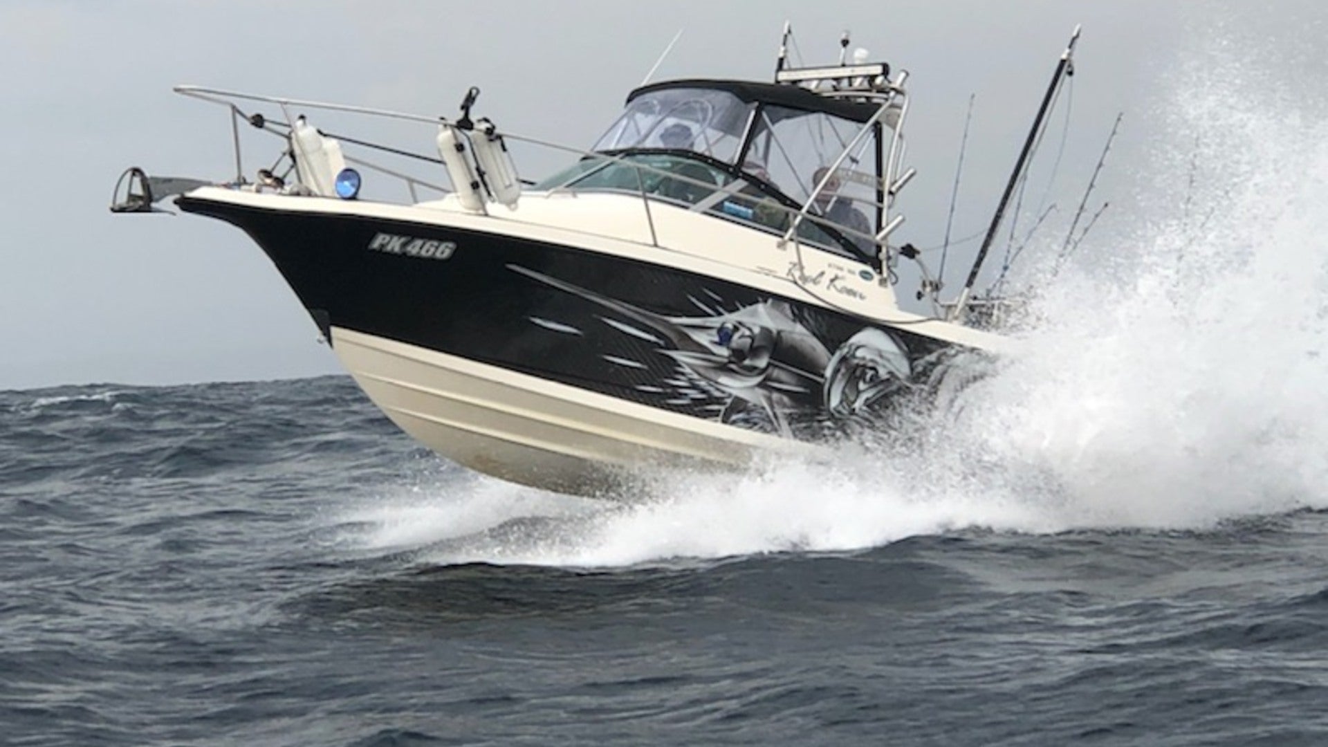 Marlin boat wrap by Form A Sign