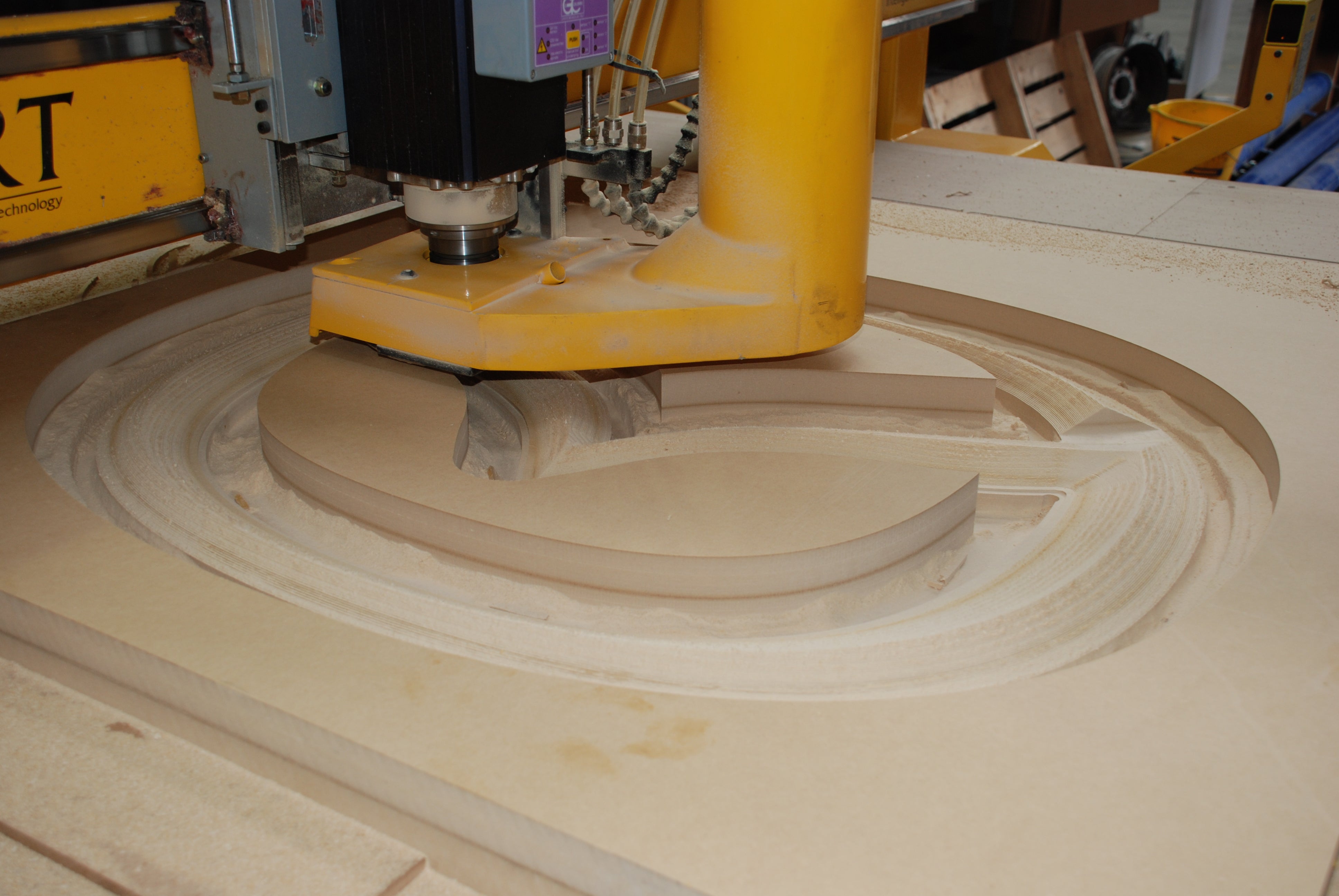 Router CNC timber of Mazda logo