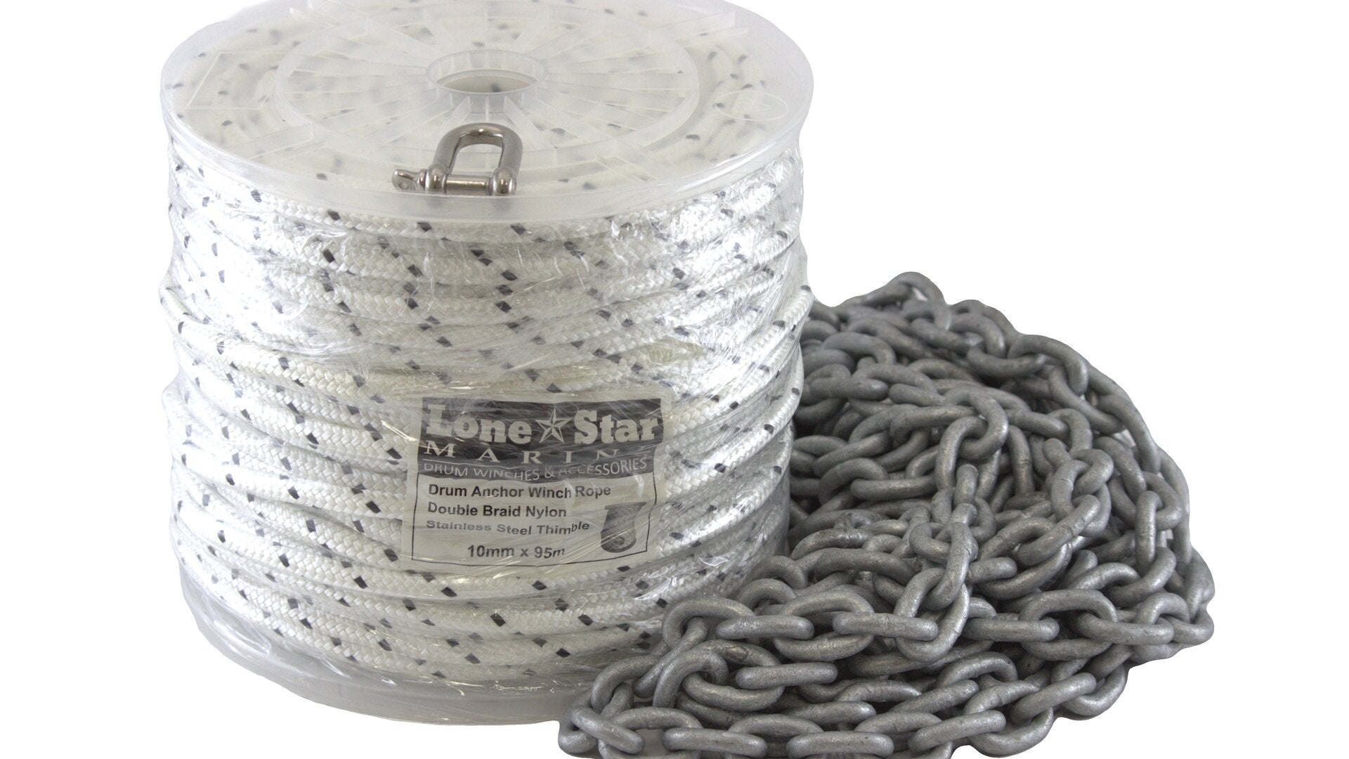 Rope and Chain Kit for GX3 Anchor - Double Braid Nylon - RC10x95-GX3