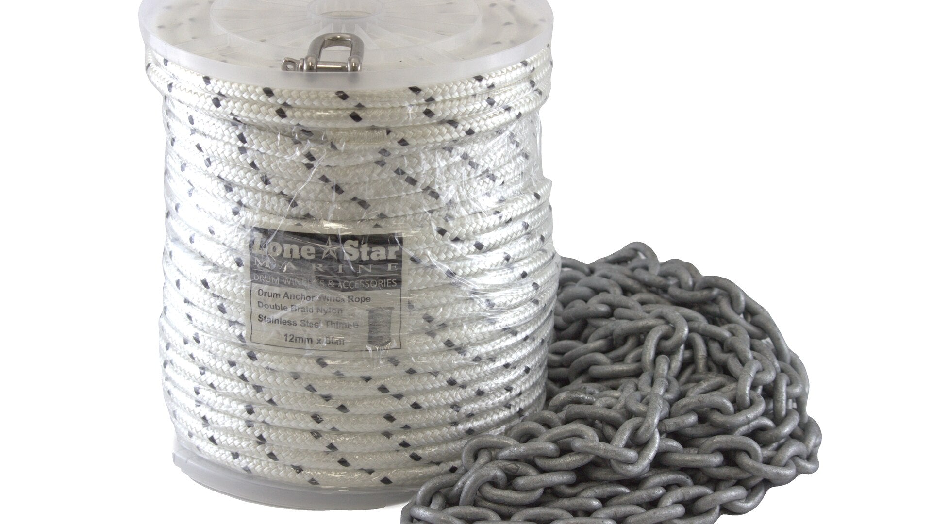 Rope and Chain Kit for lone Star Marine Boat Anchor model GX4 - RC12x75-GX4