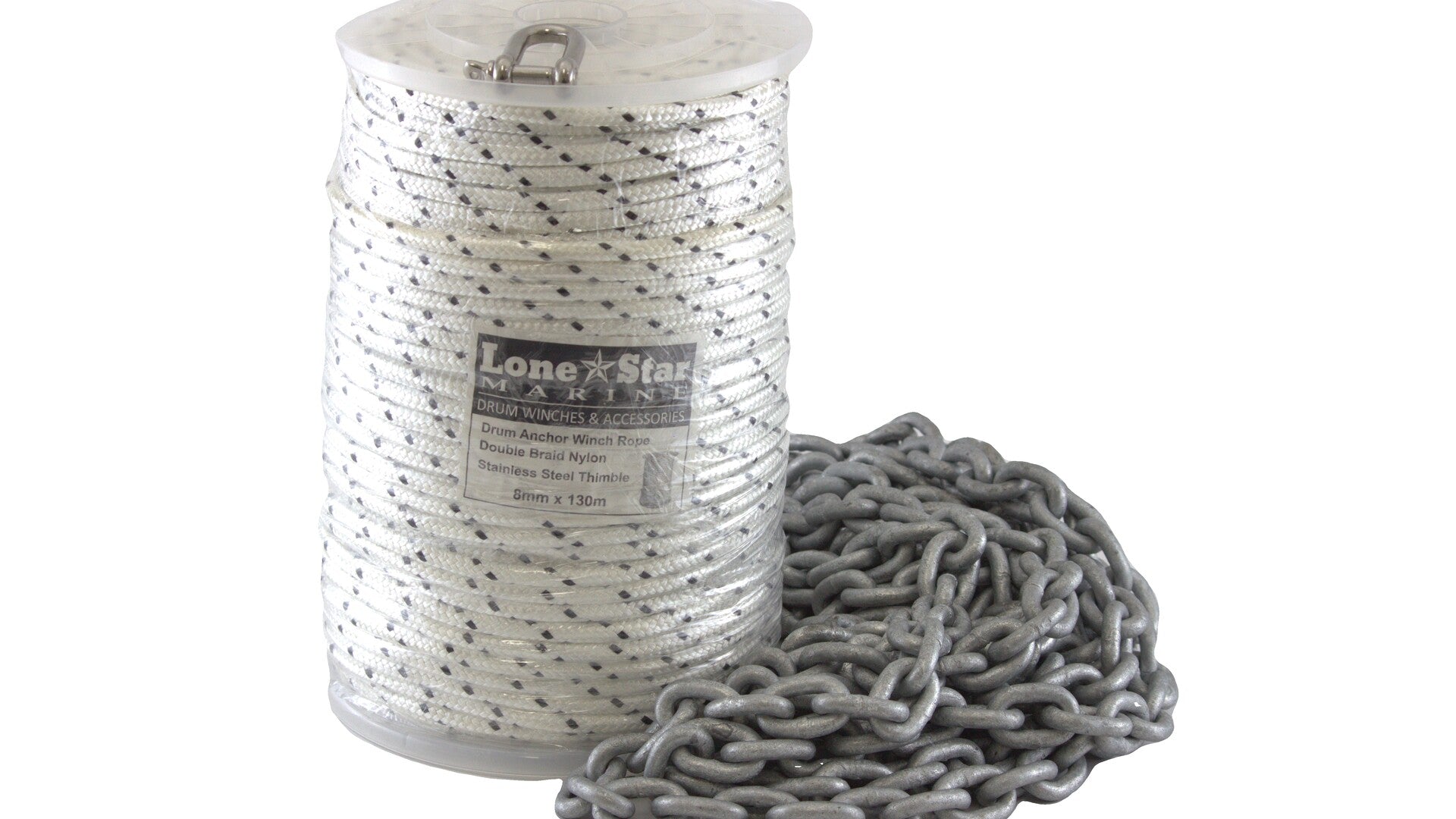 Rope and Chain Kit for Boat Anchor Lone Star Marine GX3 models - RC8x130-GX3