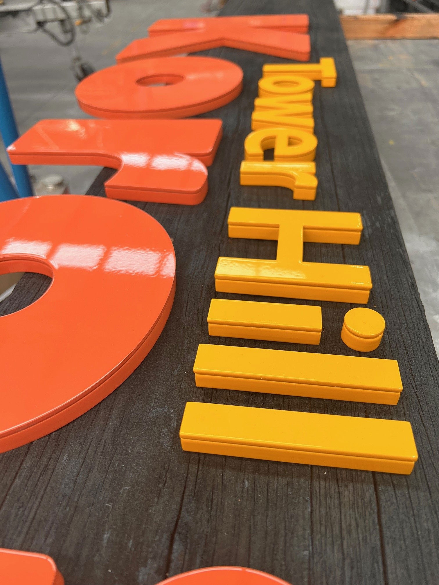 3D custom park Sign aluminium letters powdercoated, burnt timber background Parks Victoria Tower Hill