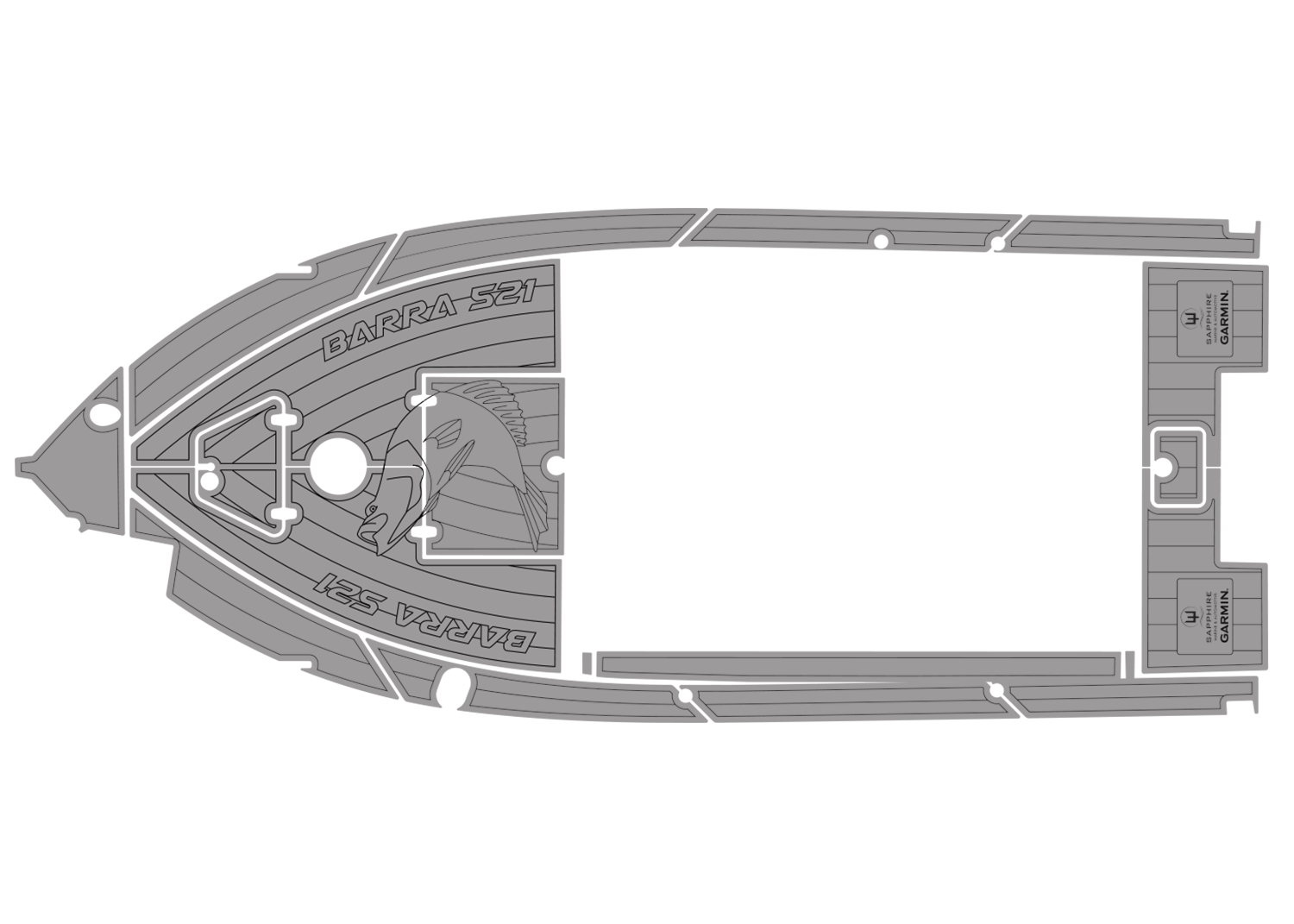 Barcrusher U-DEK boat floor with barramundi design