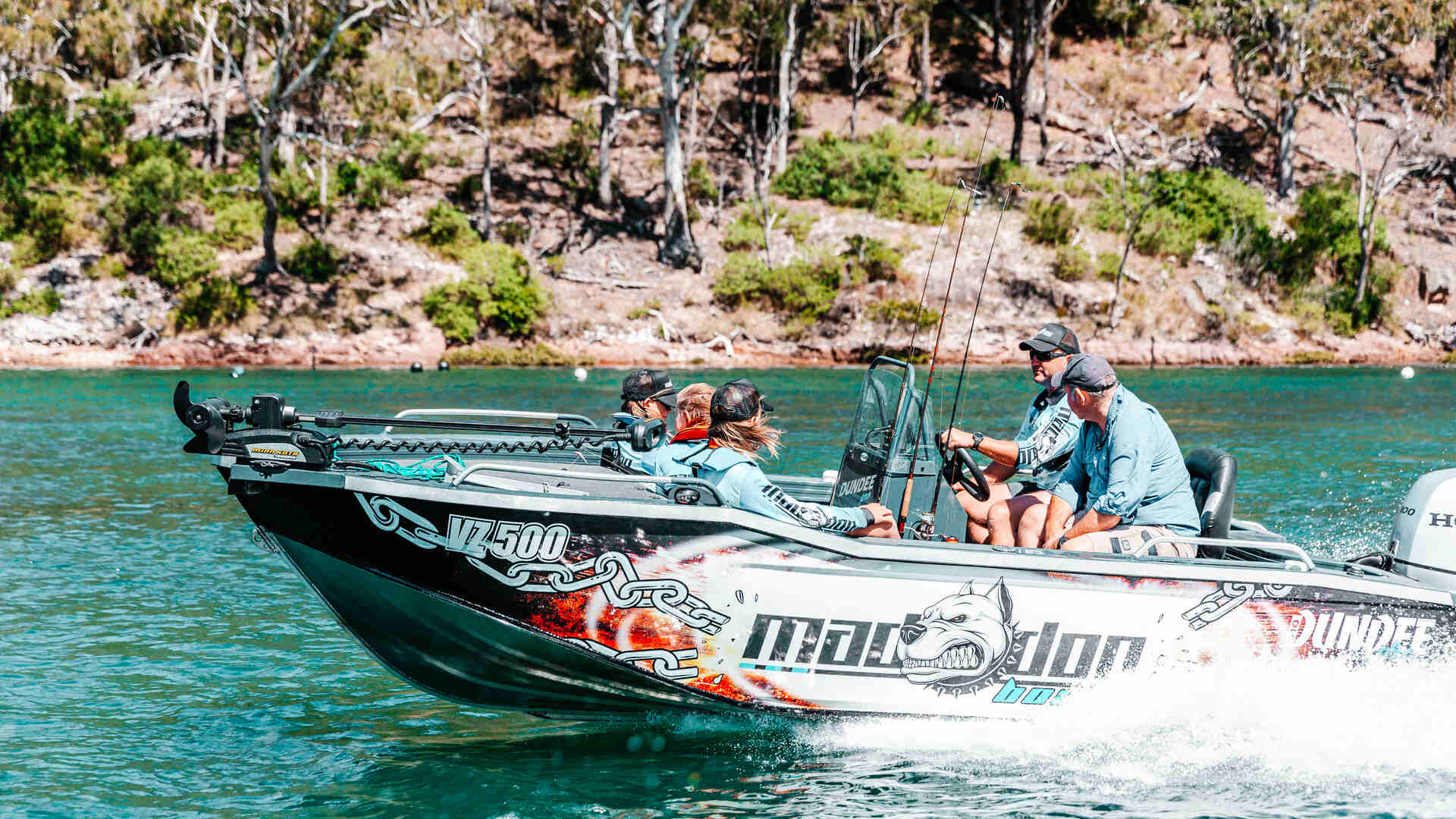Custom fishing boat wrap Melbourne Victoria Mad Dog boat wrap by Form A Sign