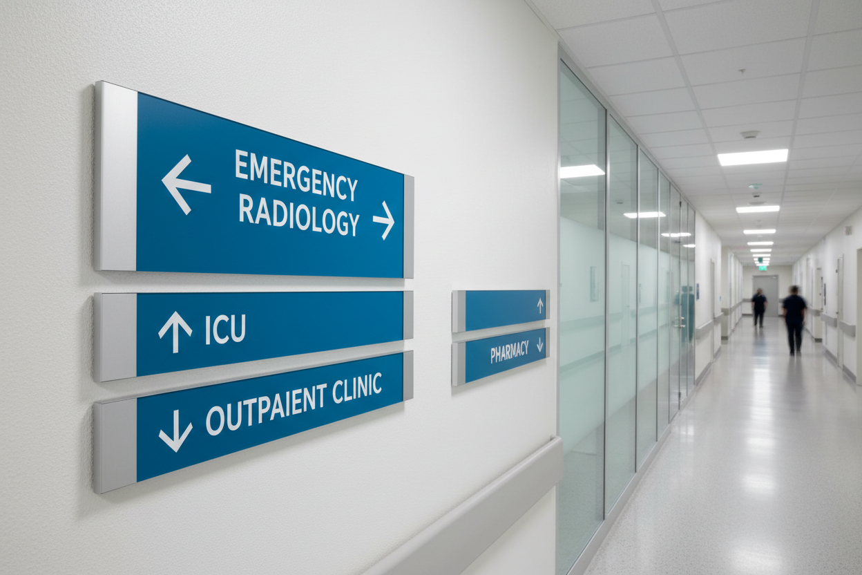 Hospital wayfinding sign