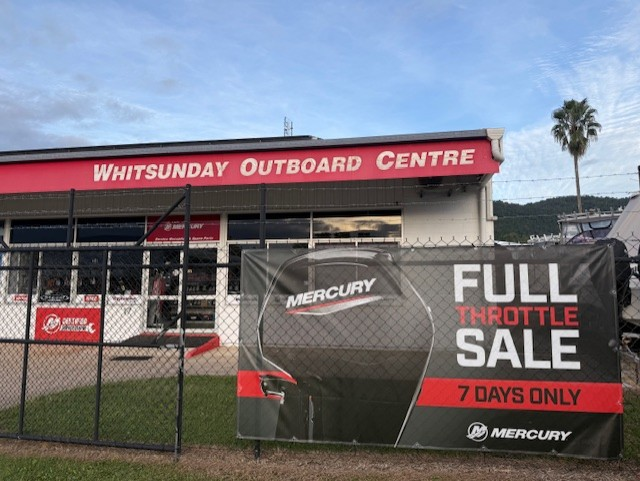 see through fence banner with mercury sale branding printed on banner mesh