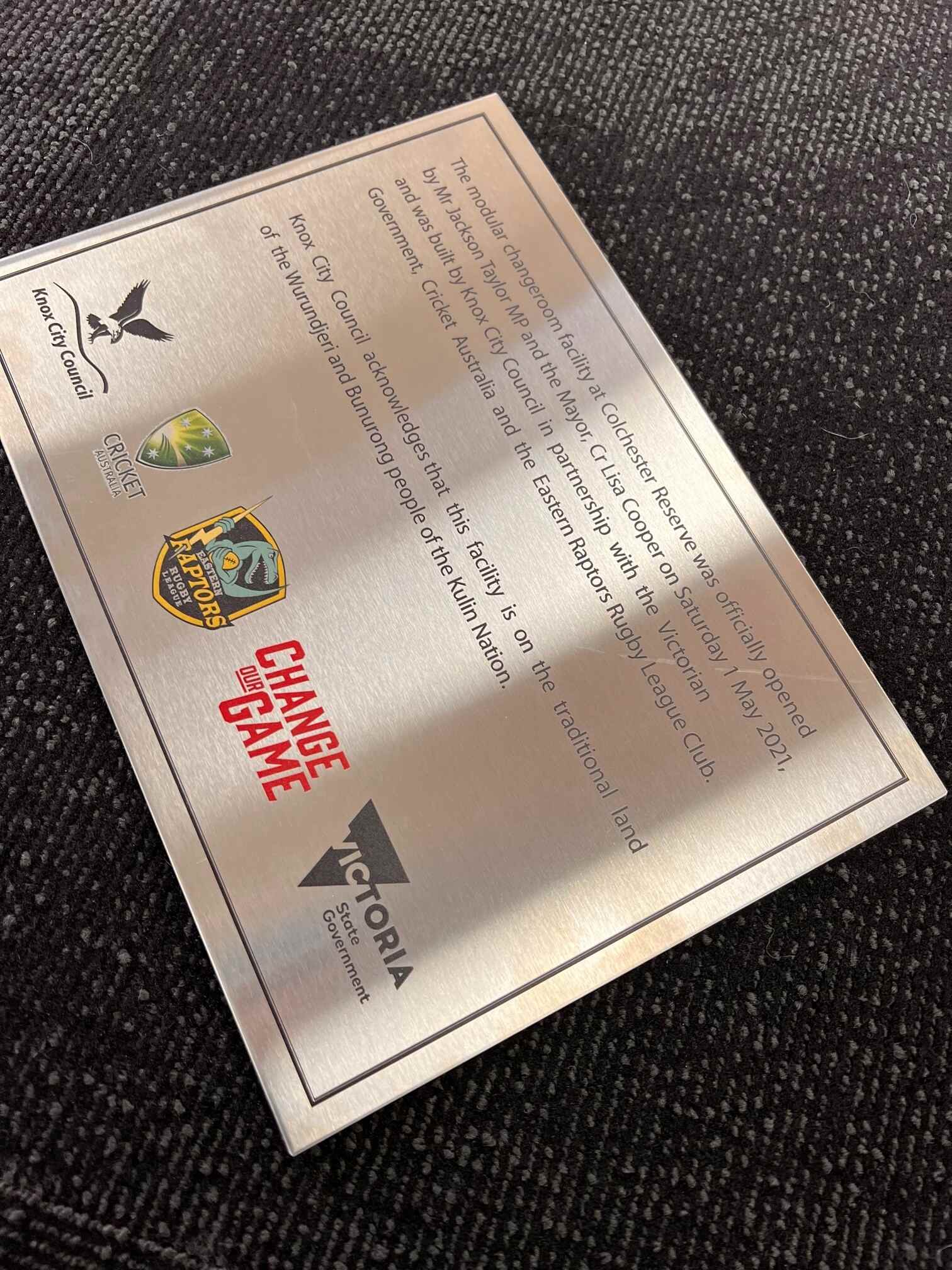 Stainless steel building opening sign