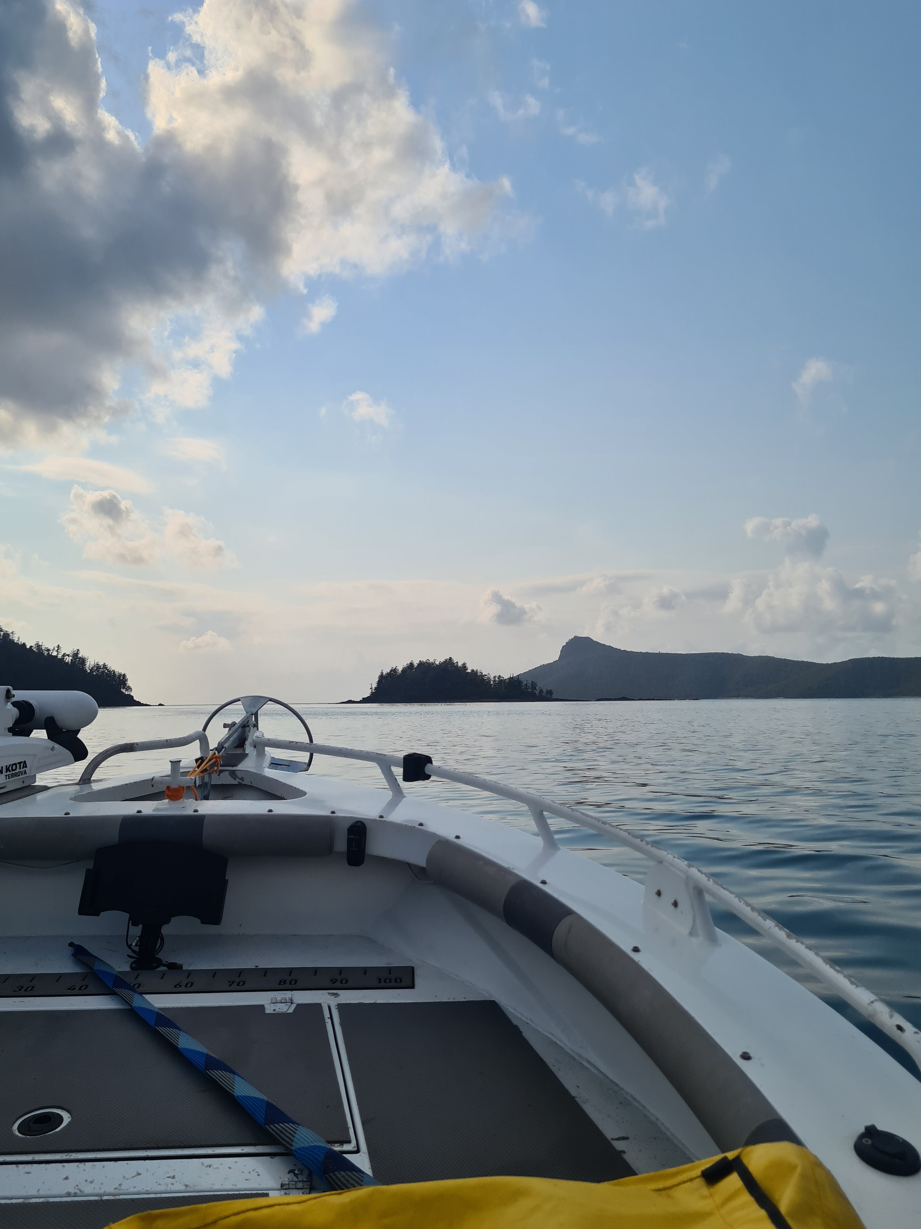 DIY boat flooring nano installed on a tinny boat on the water