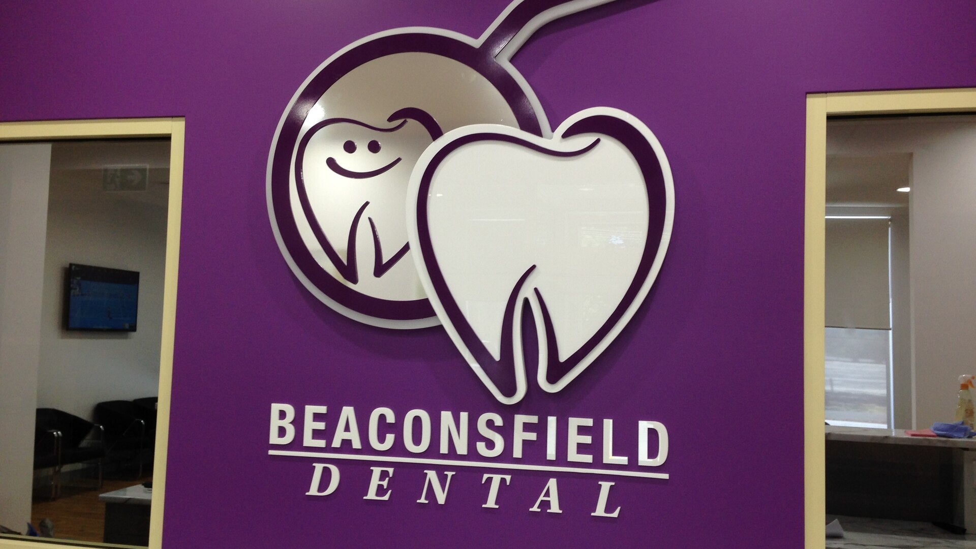 Reception Sign with 3D letters and logo