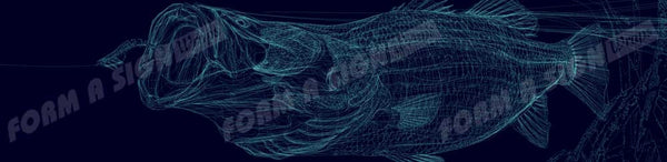 Barramundi Line Art Blue