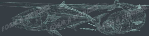 King Fish Line Art Grey