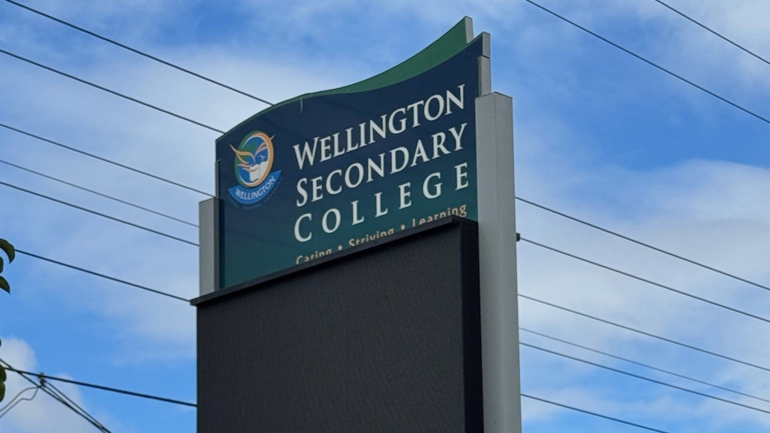 Wellington Secondary College electronic sign 