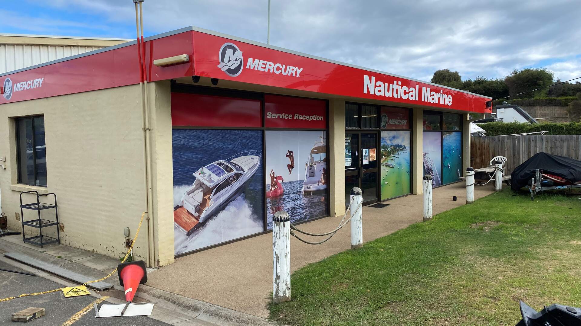 Nautical Marine Mercury shop and window signs