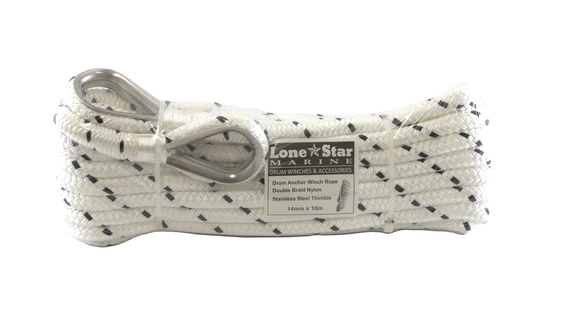 Anchor Rope Shock Absorber 14mm diameter * 10 Meters of Top Shot Rope with Thimbles - TS14x10