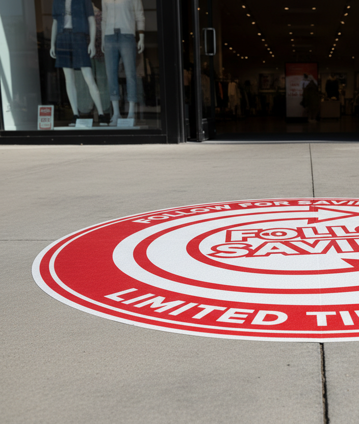 floor graphics on concrete