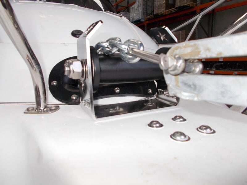 Hawes Cover - White - for mounting bow sprit to curved top decks