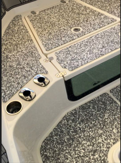 See the premium dimpled texture and cushioned feel of our 5mm nano snow camo UDEK EVA foam boat flooring in action. Designed for comfort, grip, and durability, this marine-grade material delivers a clean, modern finish while standing up to harsh marine conditions.