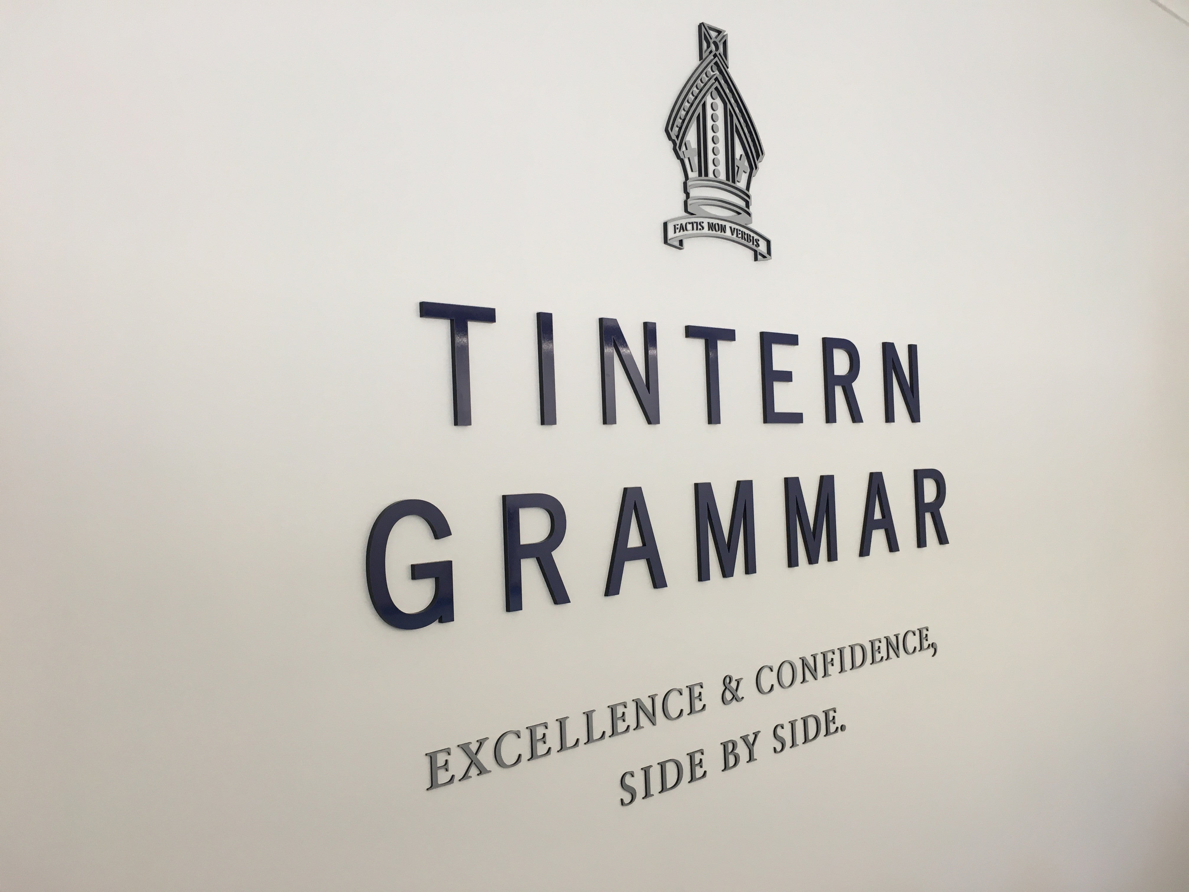 Tintern Grammar 3D Acrylic Reception sign