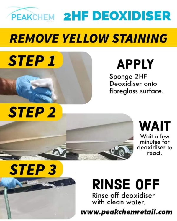 Remove Yellow stains from fiberglass boat